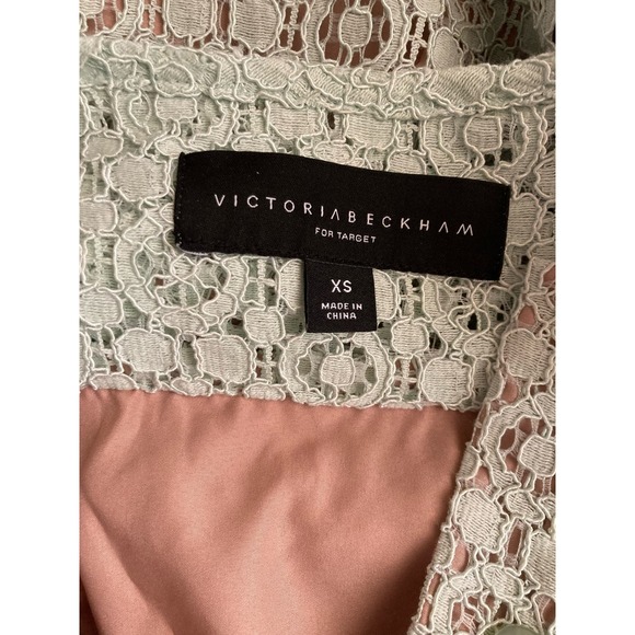 Victoria Beckham For Target Women's Dress Size XS Mint Green Lace Over Lay - Picture 8 of 8